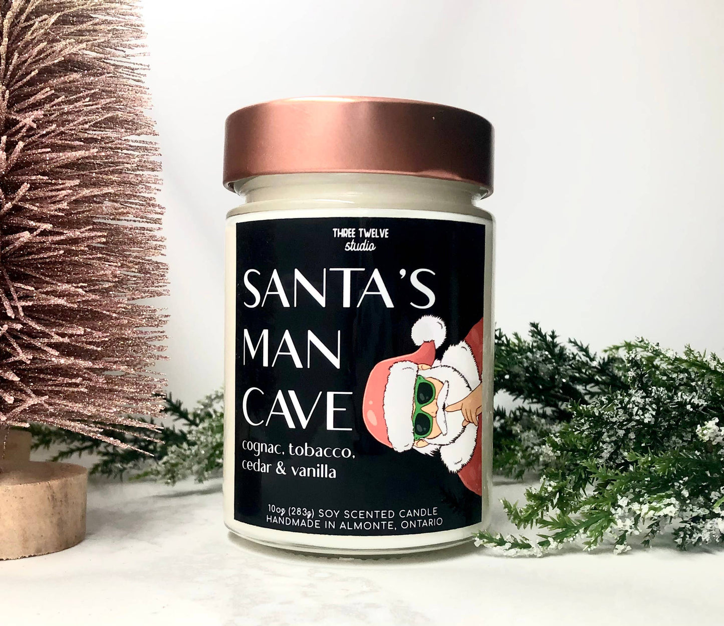 Santa's Man Cave Candle