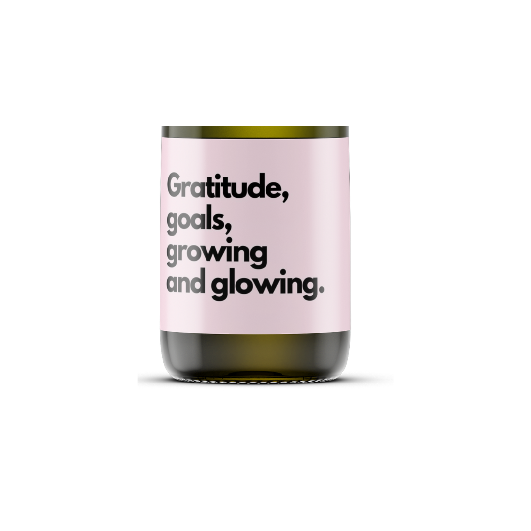 Gratitude, Goals, Growing, Glowing. Soy Candle