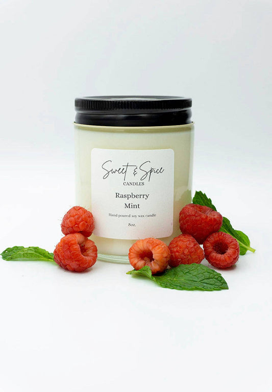 Raspberry Mint Soy Wax Candle