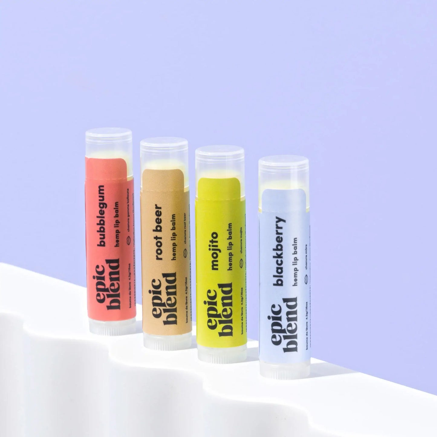 Sip n' Smooch Hemp Lip Balm 4-Pack Kit/Bundle