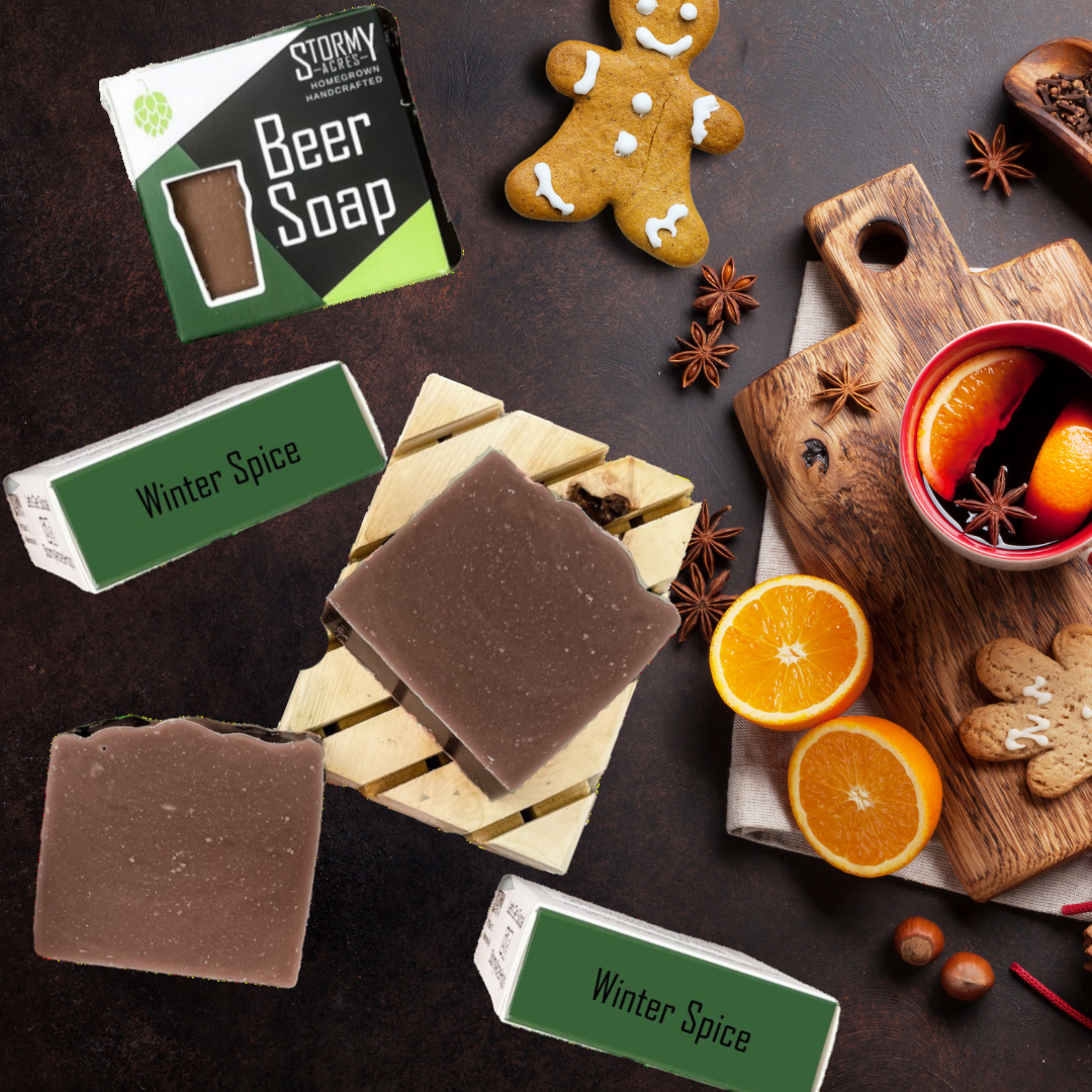 Beer Soap - Winter Spice Ale- Men's Natural Bar