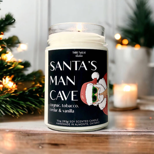 Santa's Man Cave Candle